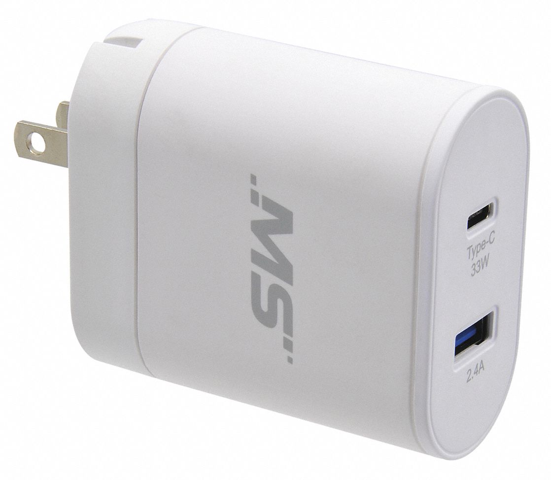 MOBILESPEC, 110V AC, 2 Output Connectors, USB Wall Outlet Charger ...