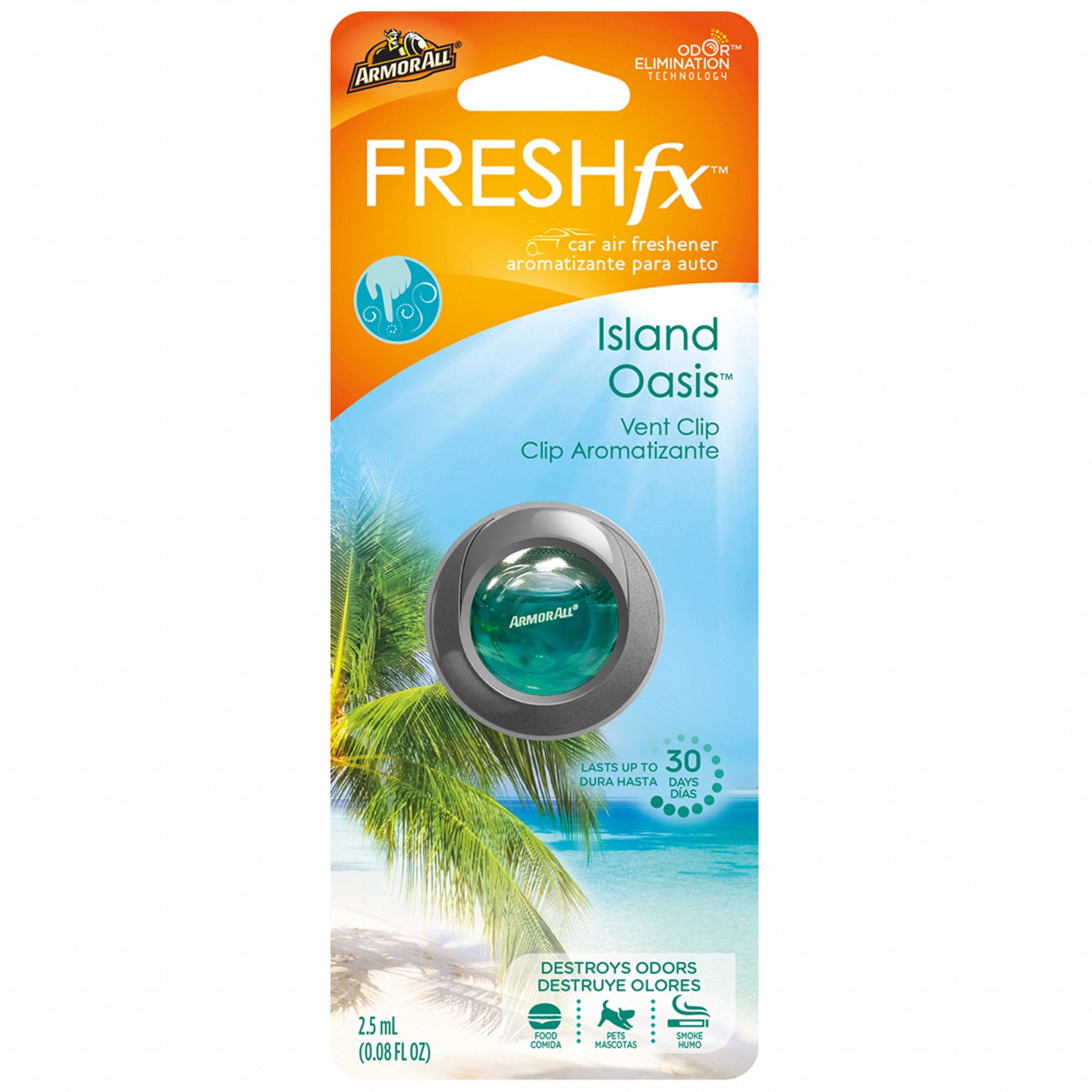 Air Freshener: Island Oasis, Black/Orange, Vent Clip Air Freshener, Liquid, Box