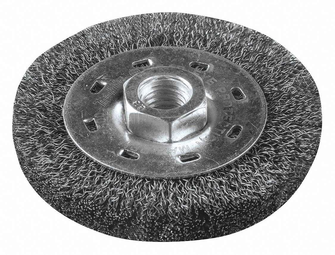 Wire Wheel Brush, Crimped, Arbor Hole