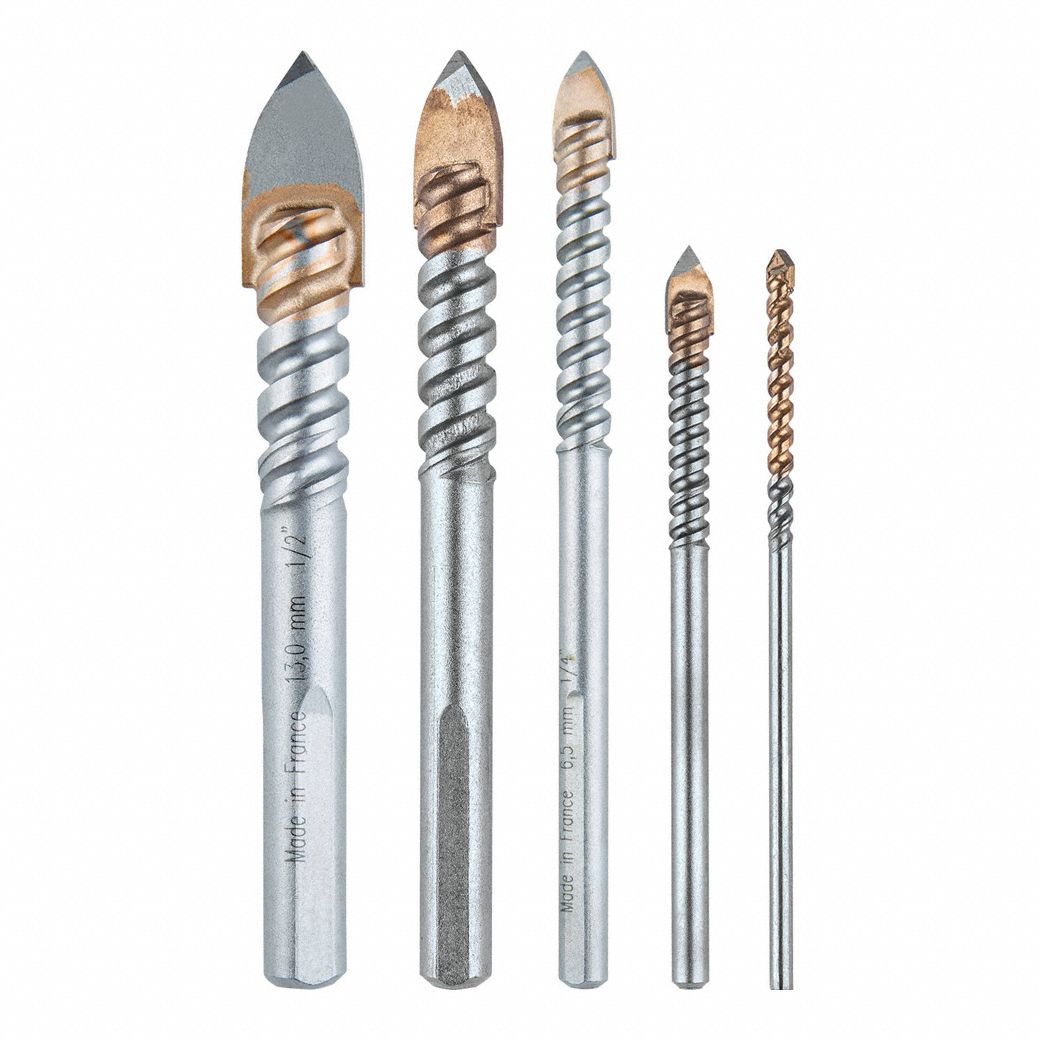 Glass and Tile Drill Bit Set, Uncoated