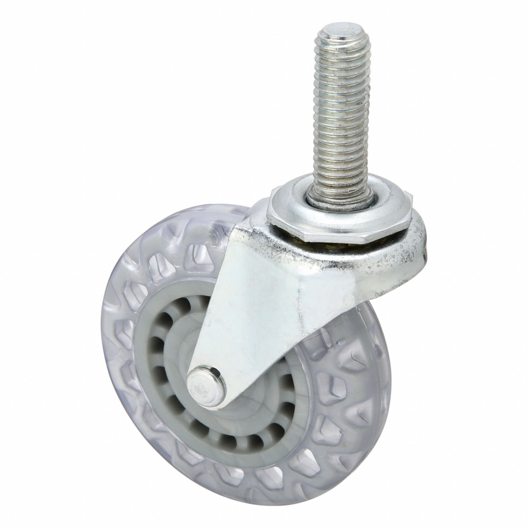 NSF-Listed Sanitary Threaded Stem Caster: 3 in Wheel Dia., 120 lb, Swivel Caster