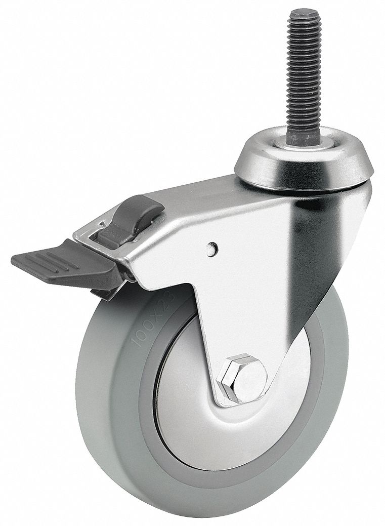 Stem Caster, Swivel, 2" Wheel Dia.