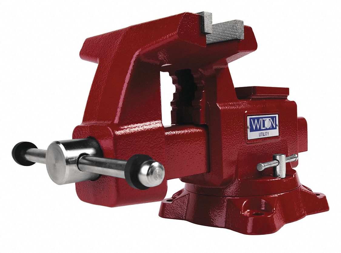 Combination Vise: Std Duty, Covered, 6 1/2 in Jaw Face Wd, 6 in Max Jaw Opening, Serrated