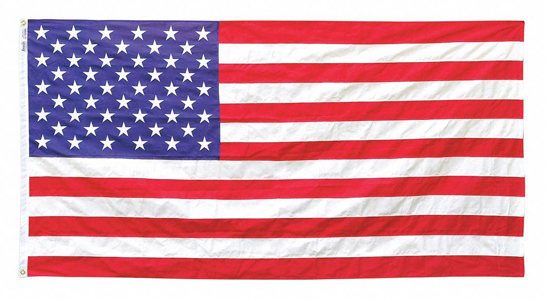 US Casket Flag: Cotton, Indoor, 5 ft Overall Ht, 9 1/2 ft Overall Wd