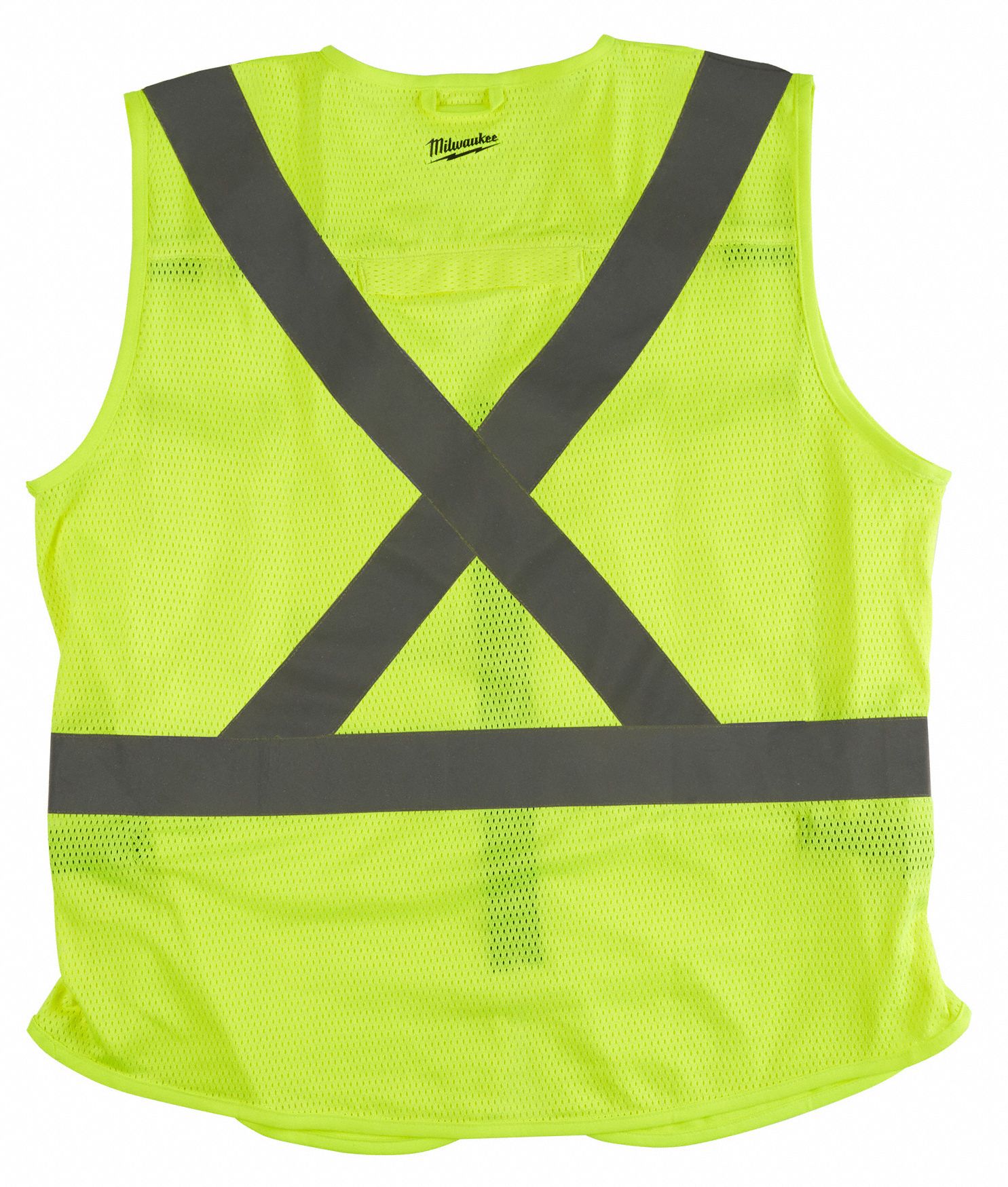 MILWAUKEE Yellow/Green, Silver, Safety Vest, Type R, Class 2, Zipper, 2XL/3XL 55FF134873