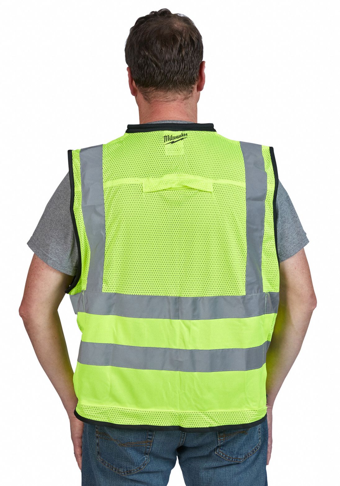 MILWAUKEE Yellow/Green, Silver, Safety Vest, Type R, Class 2, Zipper, S/M 55FF2048735041