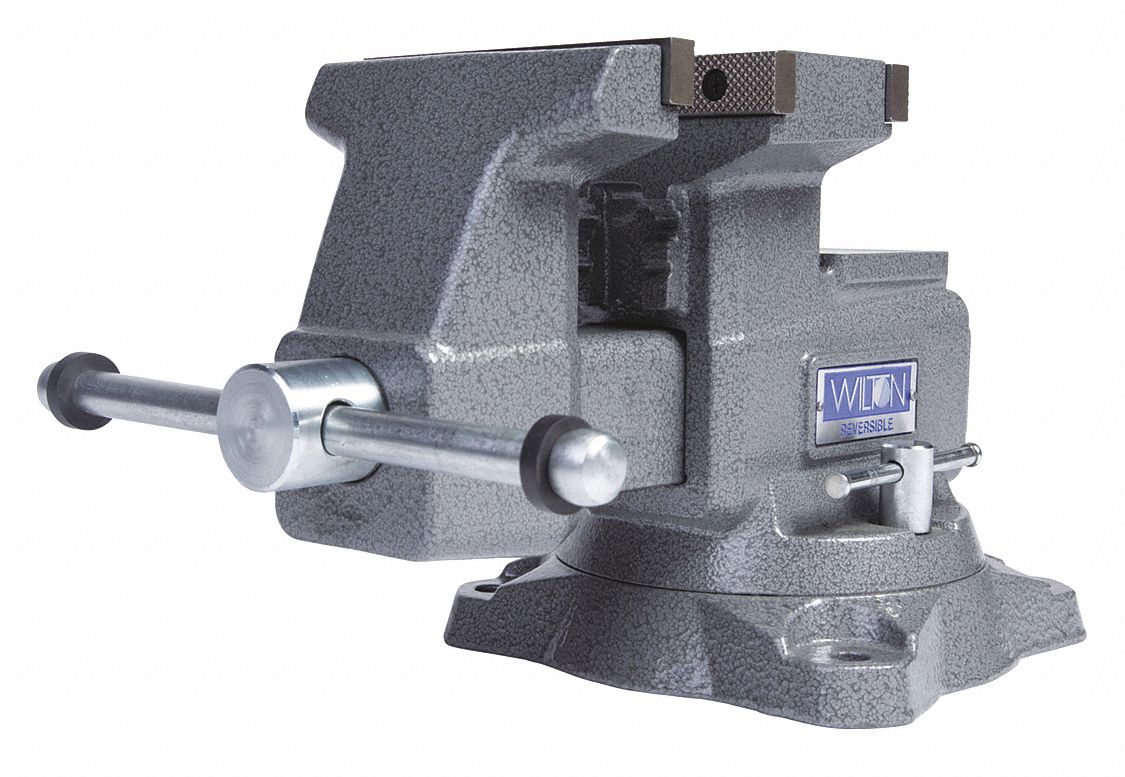COMBINATION VISE, REVERSIBLE, STANDARD-DUTY, ENCLOSED, 5½ IN JAW FACE W, 3¾ IN THROAT D