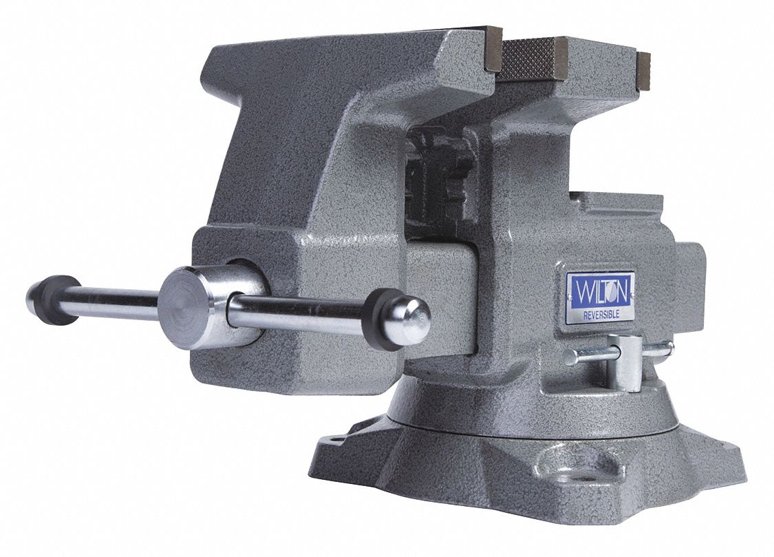 COMBINATION VISE, REVERSIBLE, STANDARD-DUTY, ENCLOSED, 6½ IN JAW FACE W, 4 IN THROAT D