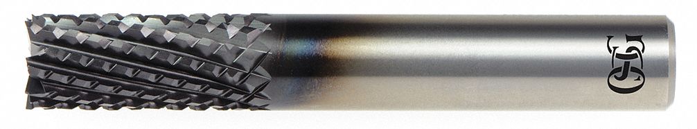 Solid Router Bit: Nicked Spiral, Diamond Coated, 14 Flute, 1/2" Cut Dia, 7/8" LOC