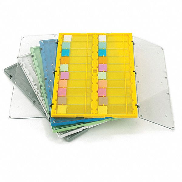 Slide Holder: Polystyrene, 292 mm Overall Lg, 197 mm Overall Wd, Gray, (20) Slides, 292 x 197 mm