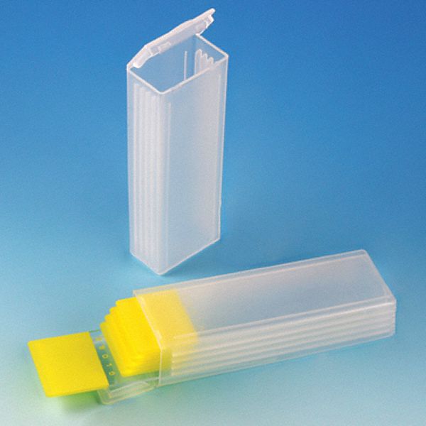 Lab Slide Mailer: Slides Holds Container, 5 Slides, Polypropylene, Blue