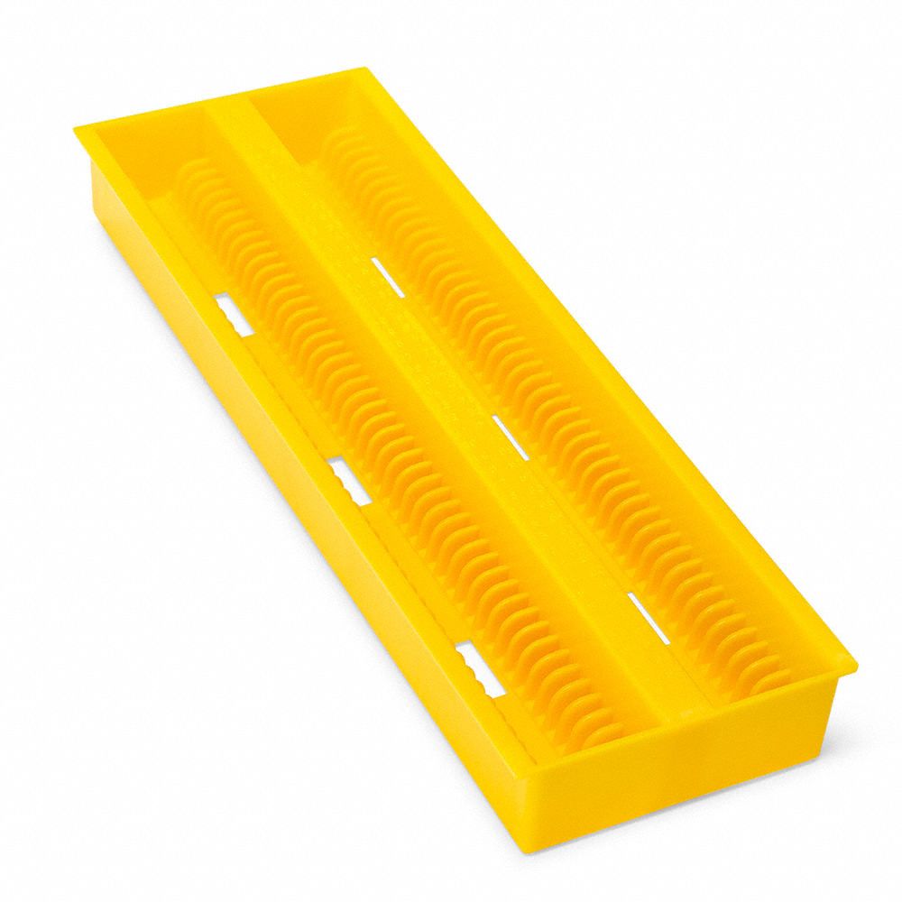 Slide Tray: Plastic, 240 mm Overall Lg, 85 mm Overall Wd, Yellow, (200) Slides, 240 x 85 x 95 mm