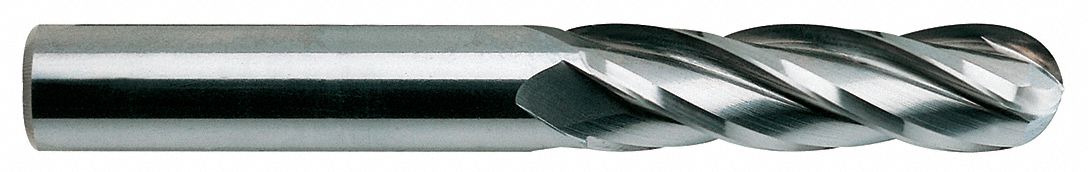 Ball End Mill,  0.125 in,  Carbide