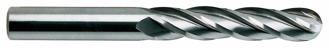 Ball End Mill,  0.125 in,  Carbide