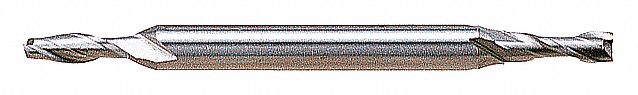Square End Mill: High Speed Steel, Double End, 2 Flute, 1/32" Mill Dia, 3/32" LOC, 2-1/4" OAL