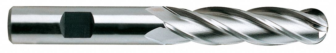 Ball End Mill, Single End, 7/8", Cobalt