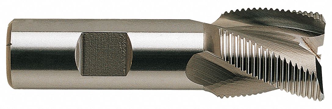 Roughing End Mill: Cobalt, 3 Flute, Fine Pitch, 1" Mill Dia, 1" LOC, 3-1/2" OAL