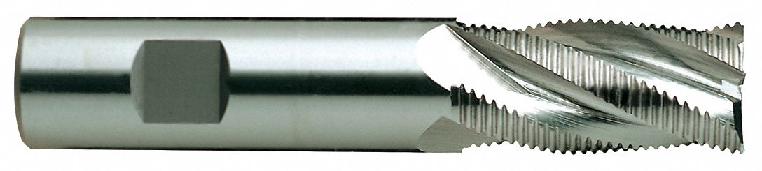 Roughing End Mill: Cobalt, 3 Flute, Fine Pitch, 5/16" Mill Dia, 3/4" LOC, 2-1/2" OAL