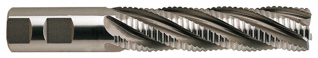 Roughing End Mill: Cobalt, 4 Flute, Coarse Pitch, 1/2" Mill Dia, 2" LOC, 4" OAL