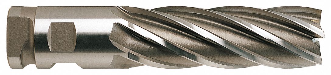 Square End Mill, Single End, 2", HSS