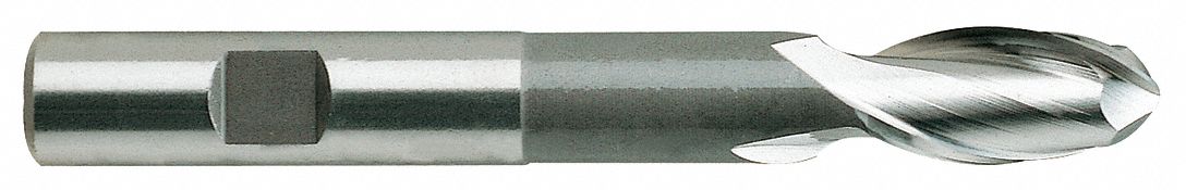 Ball End Mill, Single End, 1", HSS