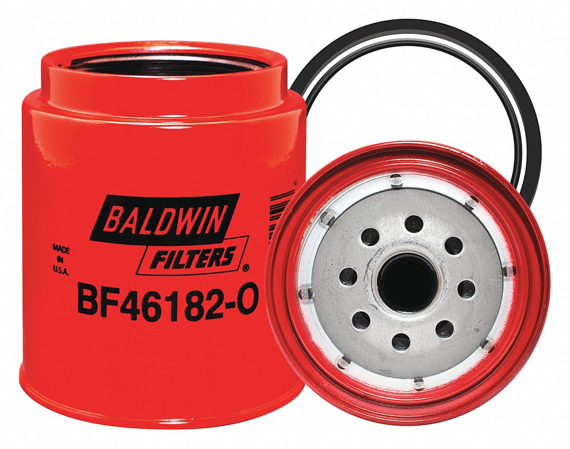 Fuel/Water Separator: Spin-On, 4 1/4 in Outside Dia, 1"-14 Thread Size, Paper