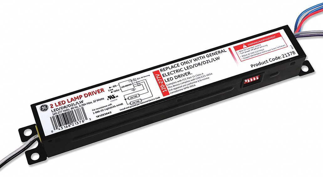 GE LAMPS, 2 Bulbs Supported, 120 to 277V AC, LED Driver - 55GU67|LED/DR ...