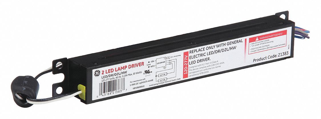 GE LAMPS, 2 Bulbs Supported, 120 to 277V AC, LED Driver - 55GU69|LED/DR ...