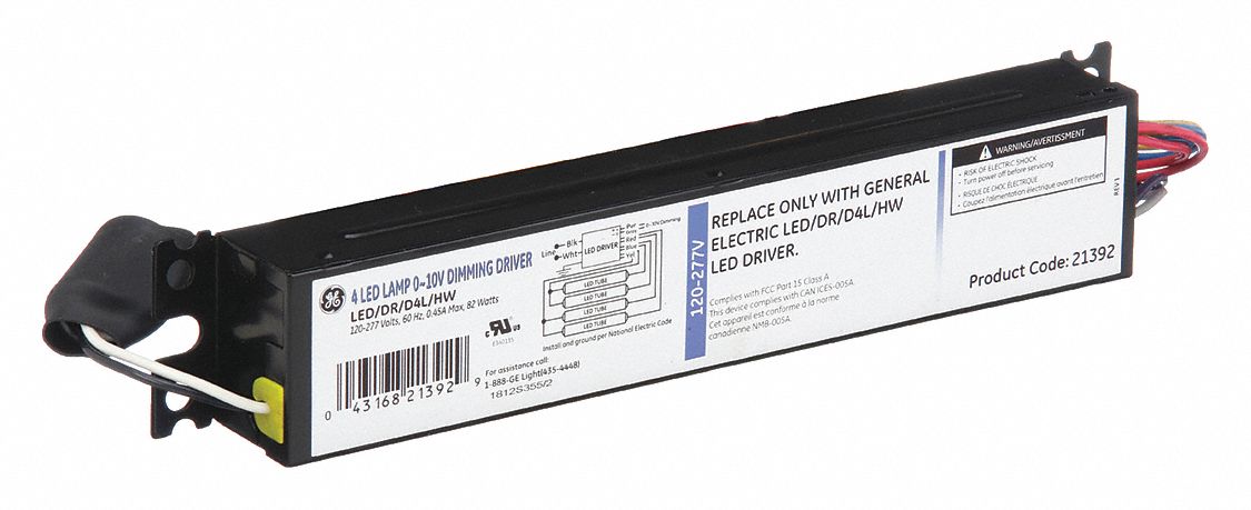 LED Driver: 4 Bulbs Supported, 120 to 277V AC, 26 to 34V DC, 0.62 A, 0-10V