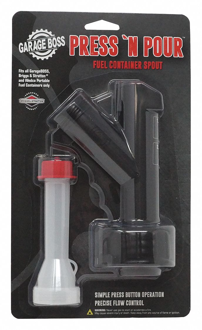Gas Can Spout,  Plastic,  Black/Red/White