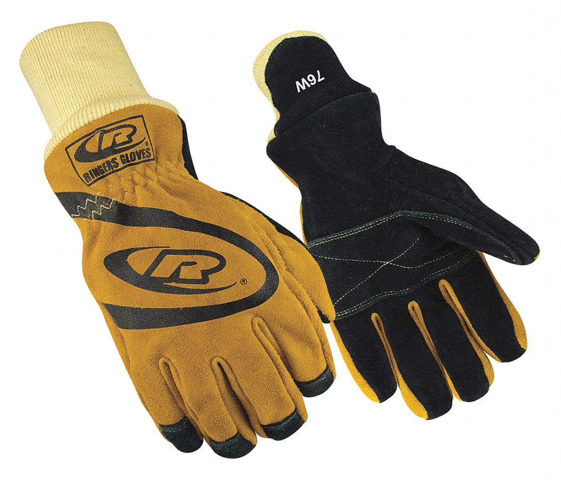 RINGERS GLOVES Firefighters Gloves: Structural, Wristlet, XL, Cowhide ...