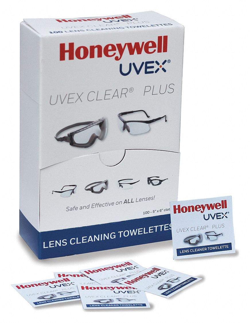 HONEYWELL UVEX Disposable Lens Cleaning Station 100 Wipe Count, Loose
