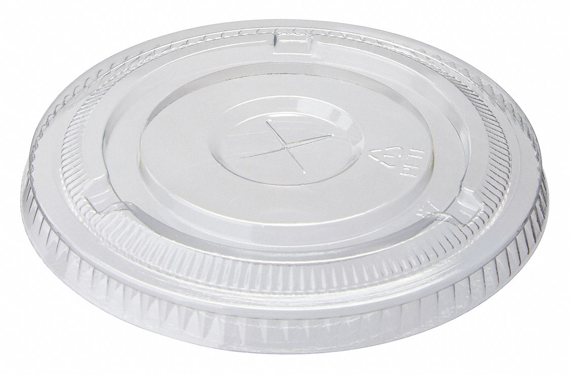 DIXIE Plastic Flat, Straw Slot Cold Cup Lid, Clear, 1000 PK 55GZ52
