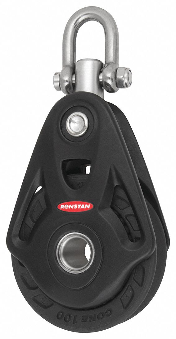 GRAINGER APPROVED Pulley Block, Shackle, Designed For Fibrous Rope, 3/4