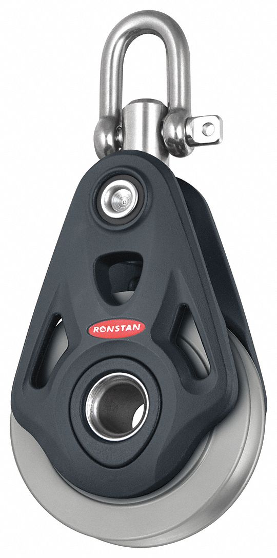 Pulley Block: Swivel, Pulling, 3, 300 lb Working Load Limit, Wire Rope, Shackle, Ball