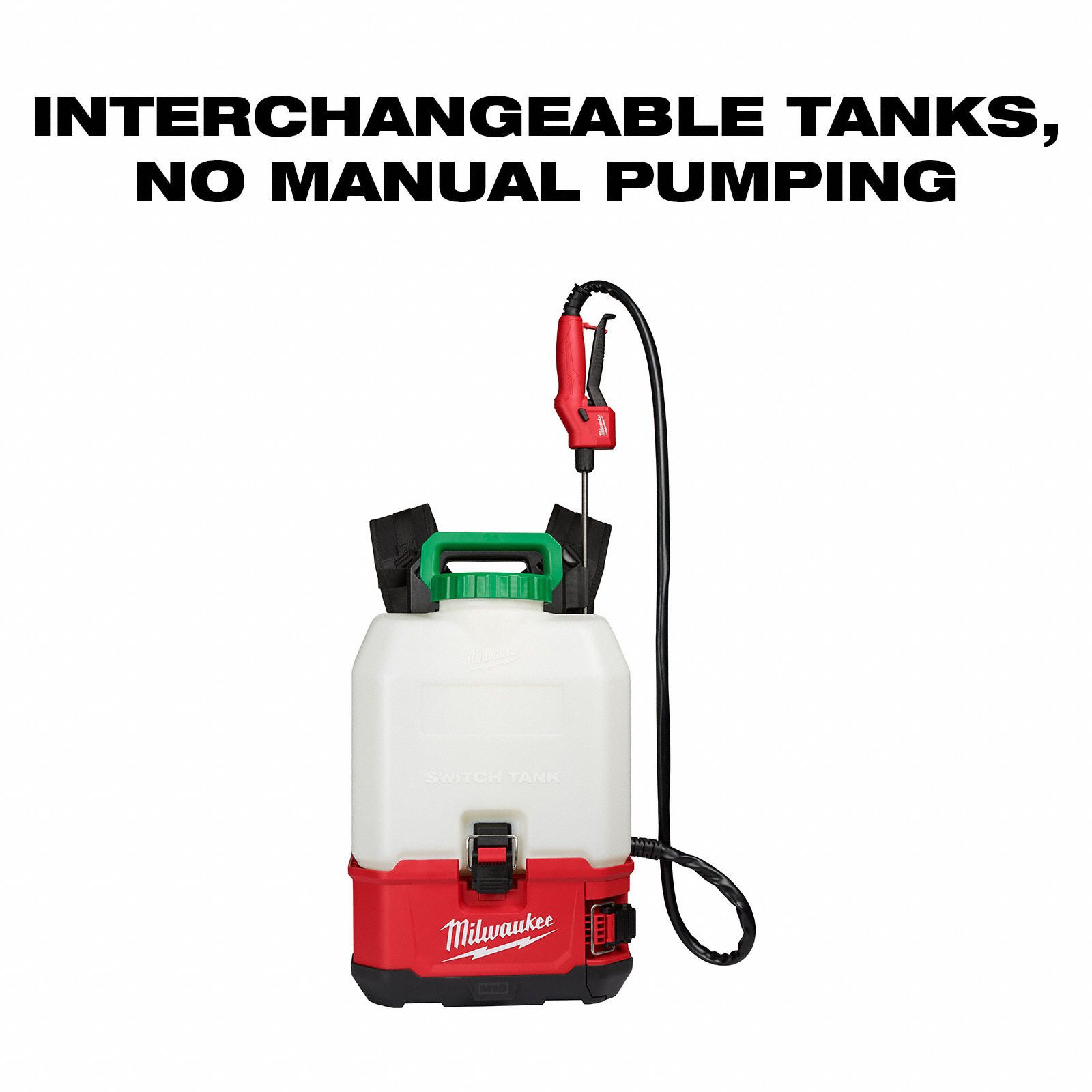 MILWAUKEE Backpack Sprayer 4 gal Sprayer Tank Capacity, HDPE, In Tank