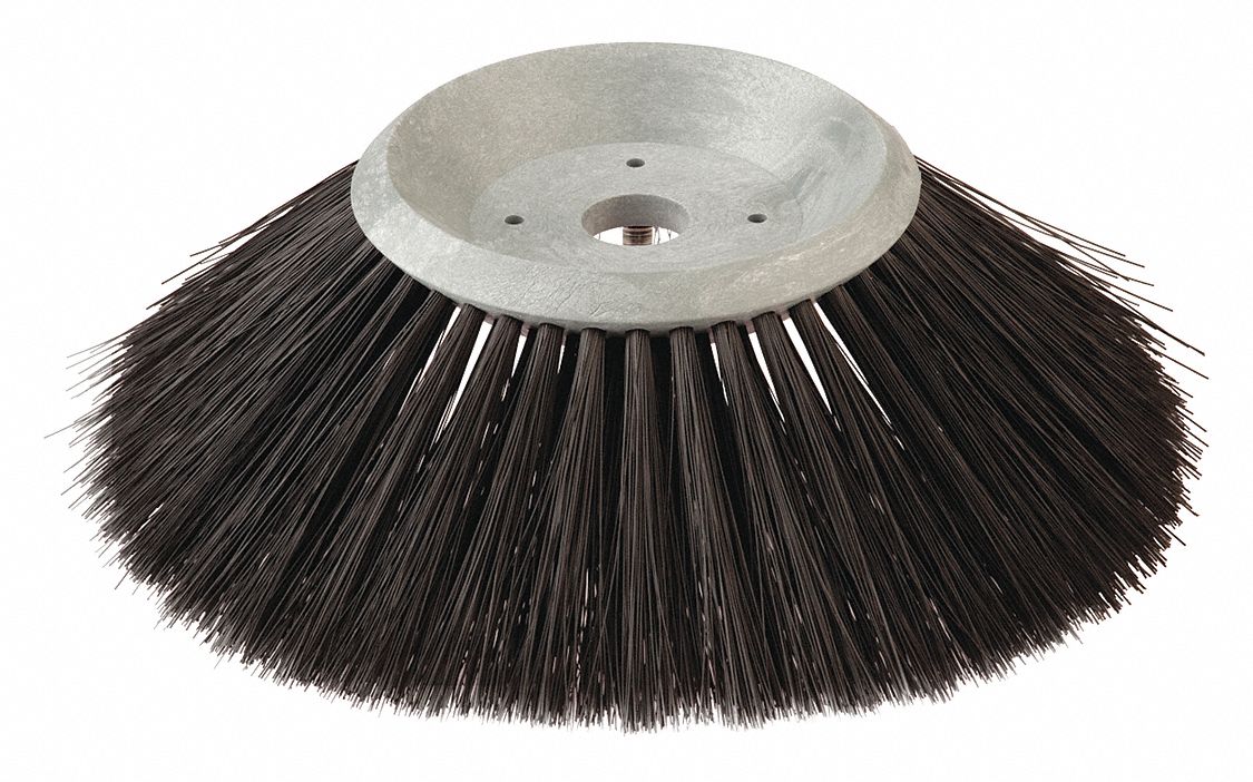 Rotary Brush: Round, 19 in Brush Dia, Polypropylene, Black, Compatible with 8300/T16/T17