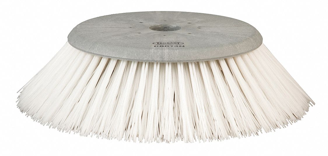 Rotary Brush: Round, 23 in Brush Dia, For Machine Size 50 in_62 in, Nylon, White