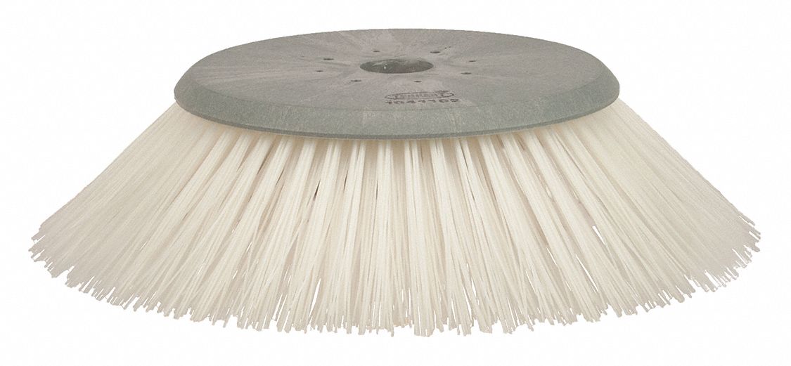 Rotary Brush: Round, 26 in Brush Dia, For Machine Size 80 in_62 3/8 in, Nylon, White