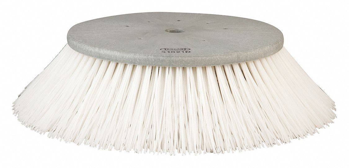 Rotary Brush: Round, 26 in Brush Dia, For Machine Size 66 in_82 in, Nylon, White