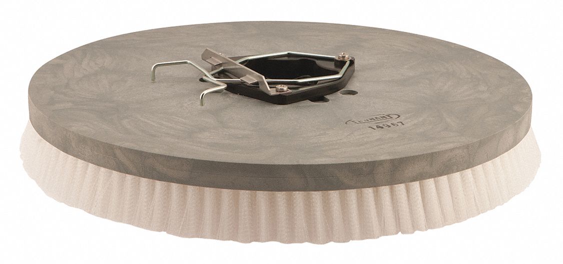 Rotary Brush: Round, 20 in Brush Dia, For Machine Size 46 in_49 in_52 in, Nylon, White