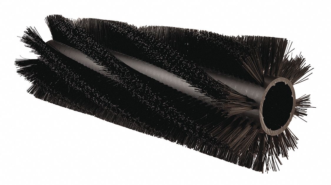 Floor Machine Brush: Cylindrical, 16 in Brush Dia, For Machine Size 66 in_82 in, Black