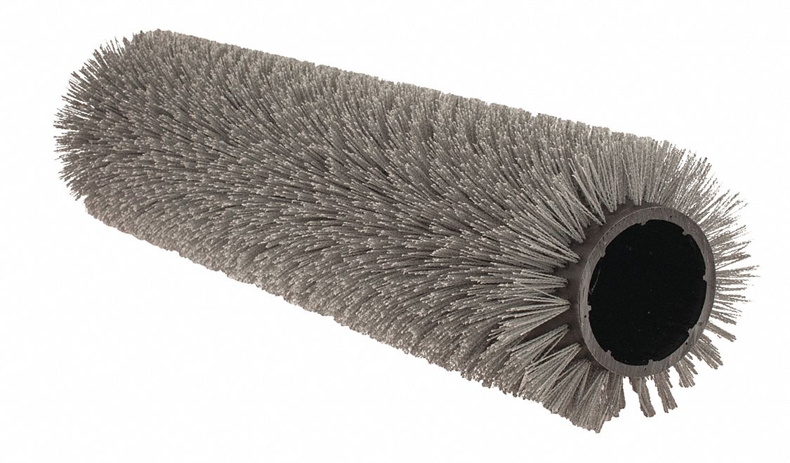 Floor Machine Brush: Cylindrical, 12 in Brush Dia, For Machine Size 48 in_62 in_64 in, Gray