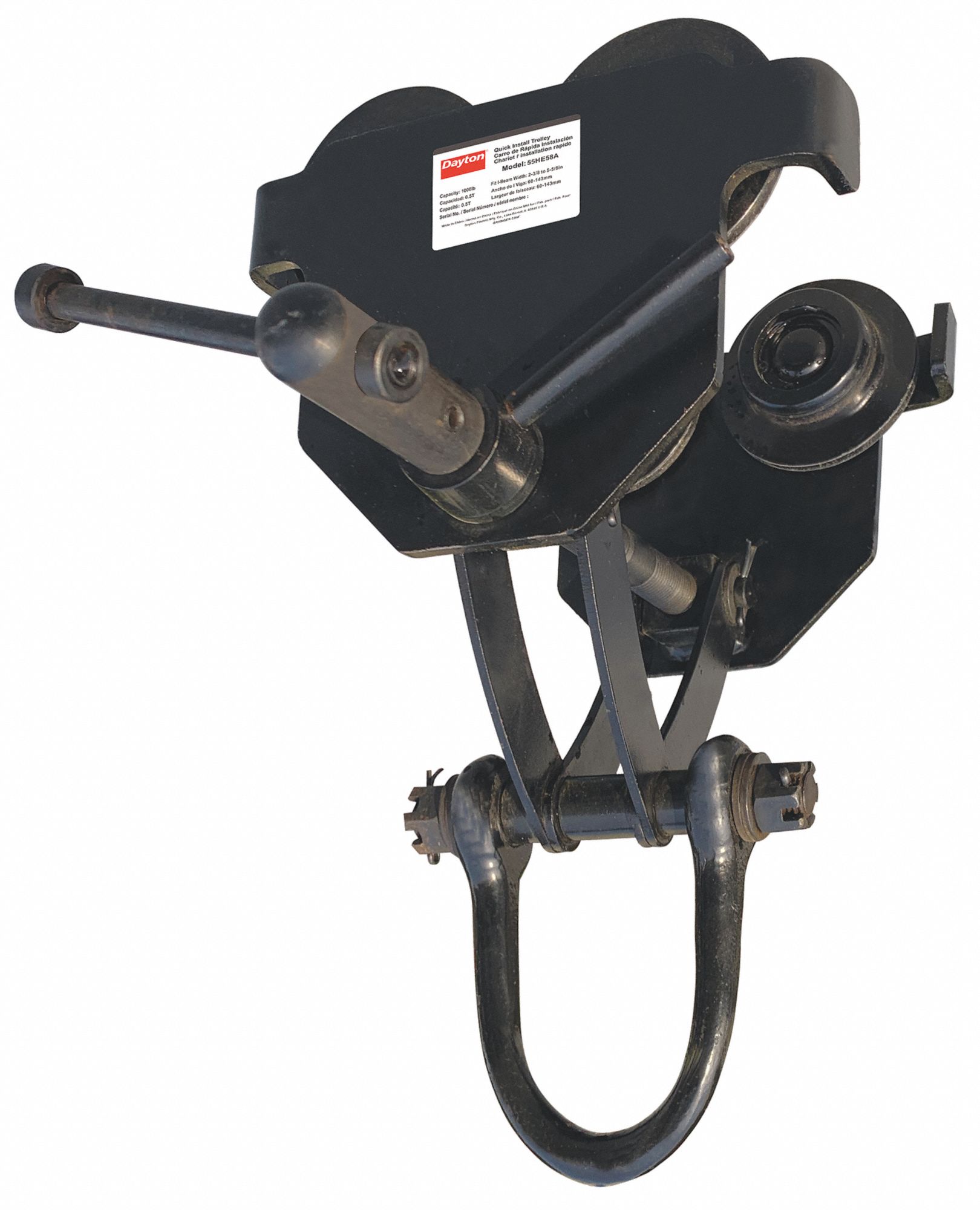 CHARIOT POUSSER, CAP 1 000 LB, FONTE