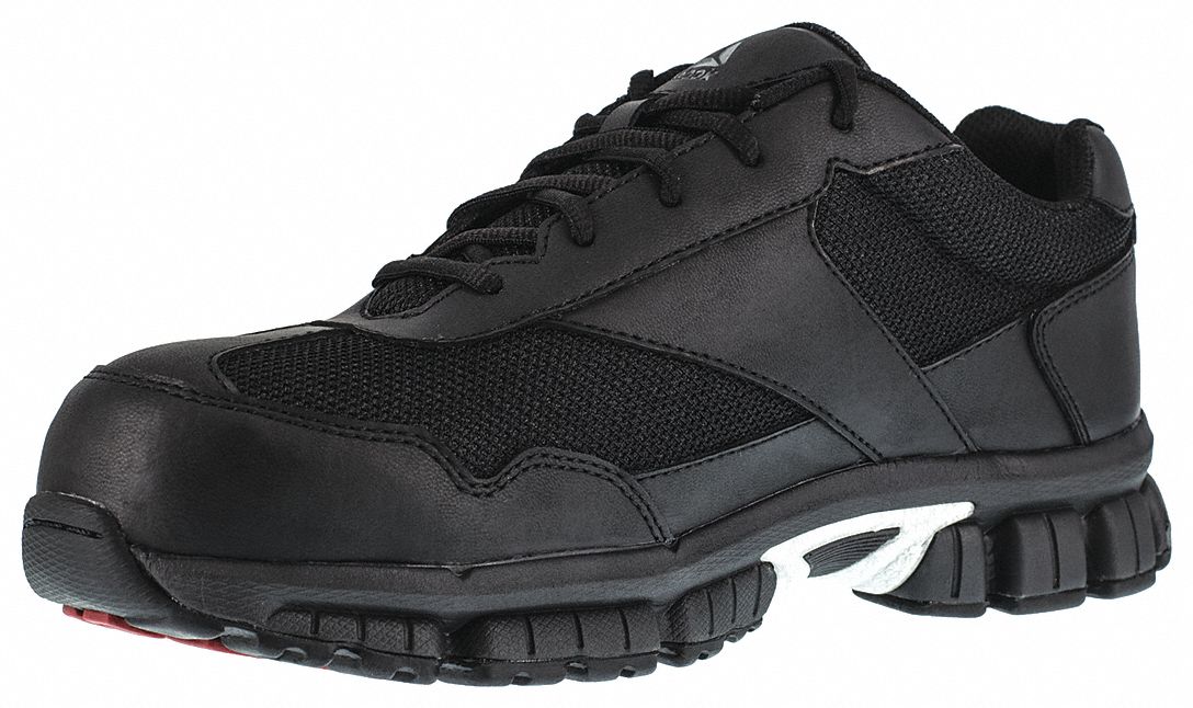 Athletic Shoe: Men's, Size 5 1/2, M, Black, Composite Toe Cap, Removable Insole