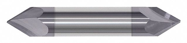 Chamfer Mill: Carbide, AlTiN Coated, Double End, 2 Flute, 60°, 1/2" Mill Dia, 3" OAL