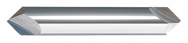 Chamfer Mill: Carbide, AlTiN Coated, Double End, 2 Flute, 60°, 3/8" Mill Dia