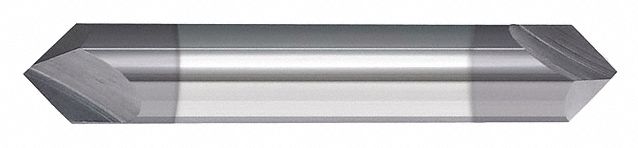 Chamfer Mill: Carbide, AlTiN Coated, Double End, 2 Flute, 90°, 1/2" Mill Dia, 3" OAL