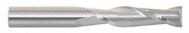 Square End Mill: Carbide, TiN Coated, 2 Flute, 1" Mill Dia, 4" LOC, 7" OAL