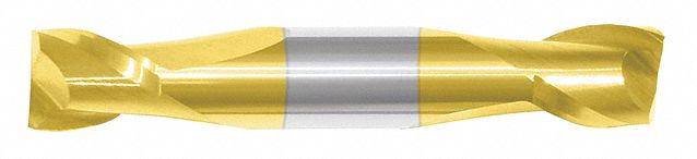 Square End Mill: Carbide, TiN Coated, Double End, 2 Flute, 1/16" Mill Dia, 1/8" LOC